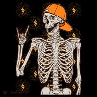 Funny Halloween Rock On Skeleton Women's Hoodie thumb 2