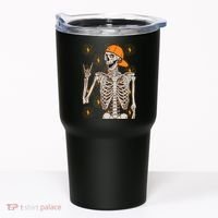 Funny Halloween Rock On Skeleton Tumbler thumb 0