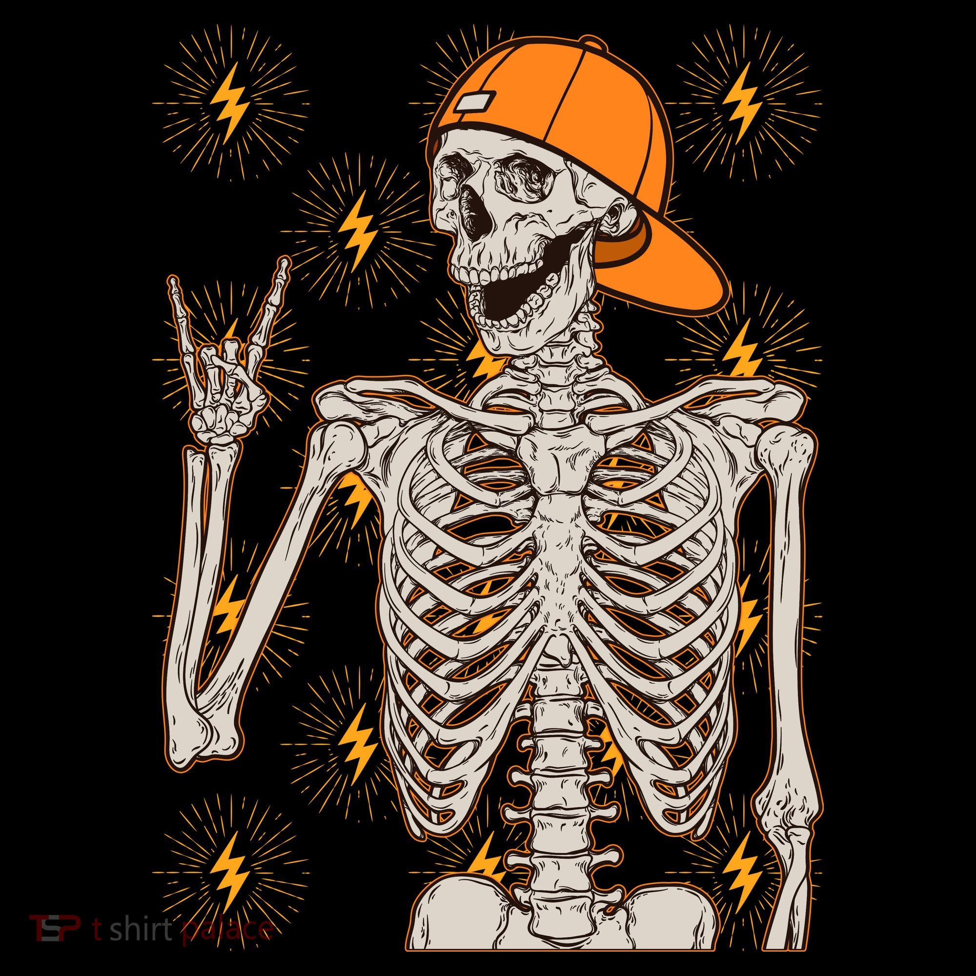 Funny Halloween Rock On Skeleton Visor