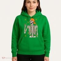 Funny Halloween Rock On Skeleton Hoodie thumb 5