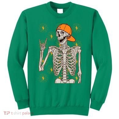 Funny Halloween Rock On Skeleton Sweatshirt