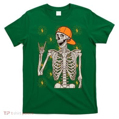 Funny Halloween Rock On Skeleton T-Shirt
