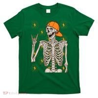 Funny Halloween Rock On Skeleton T-Shirt thumb 0
