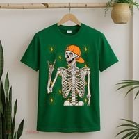 Funny Halloween Rock On Skeleton T-Shirt thumb 2