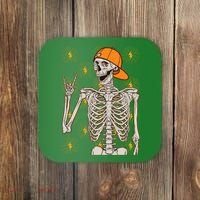 Funny Halloween Rock On Skeleton Coaster thumb 0