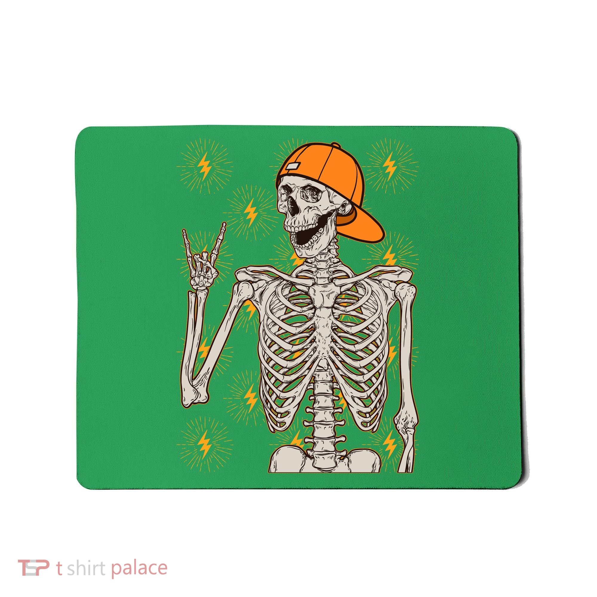Funny Halloween Rock On Skeleton Mousepad
