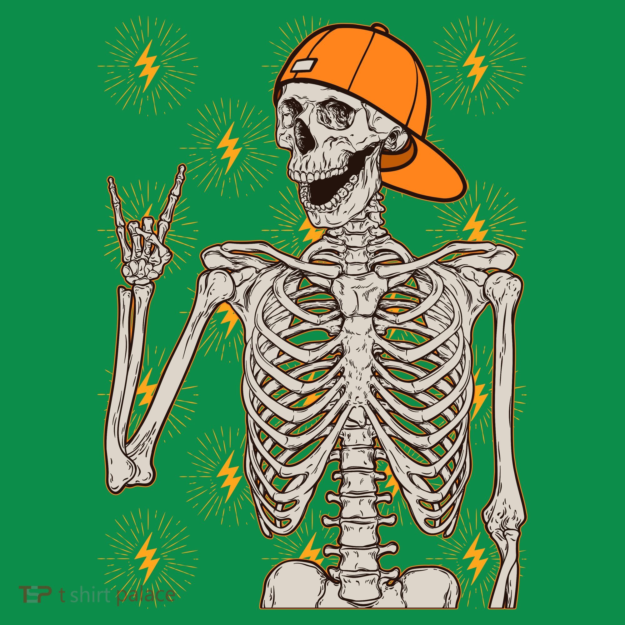 Funny Halloween Rock On Skeleton Ornament