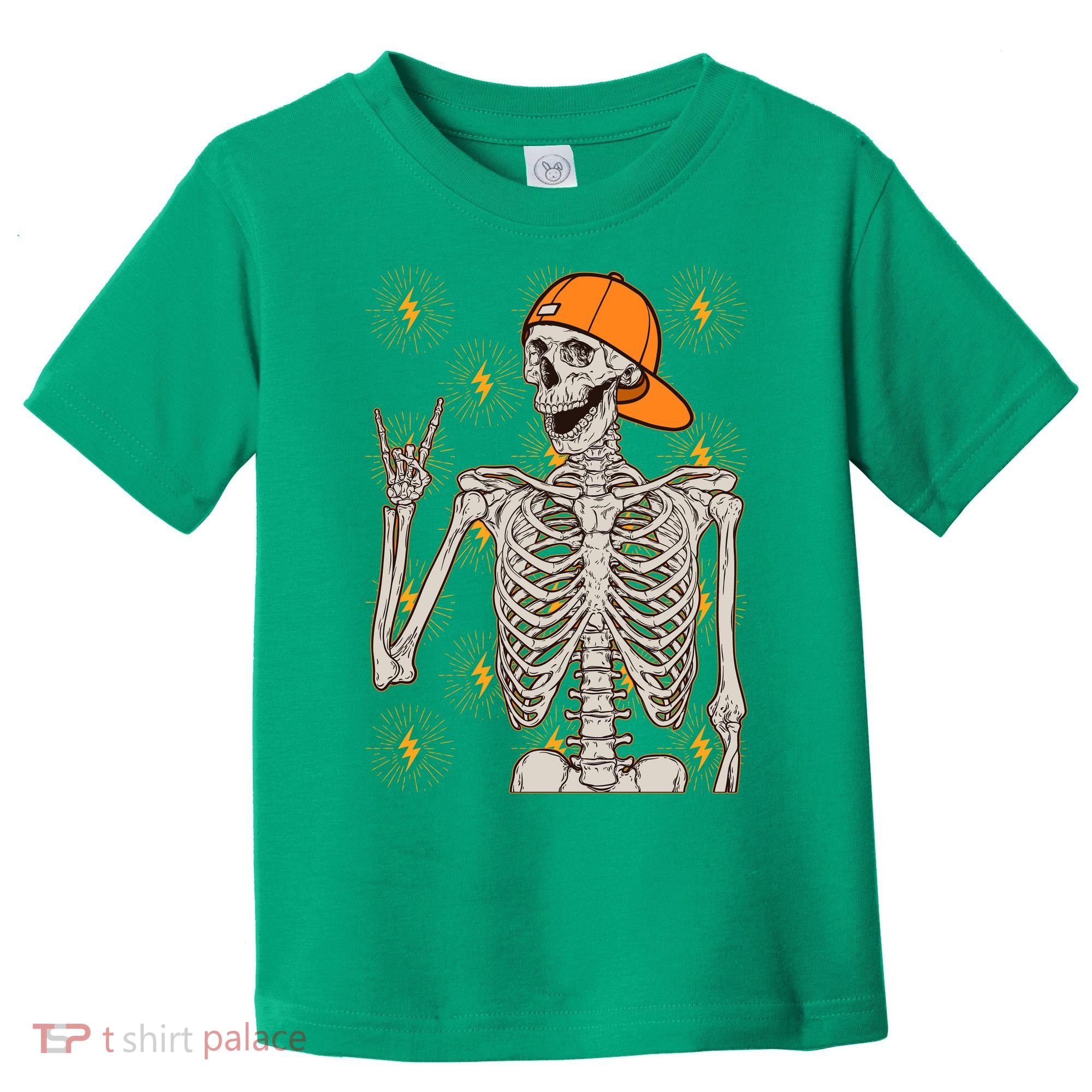 Funny Halloween Rock On Skeleton Toddler T-Shirt