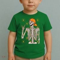 Funny Halloween Rock On Skeleton Toddler T-Shirt thumb 2