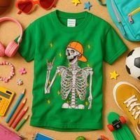 Funny Halloween Rock On Skeleton Kids T-Shirt thumb 3