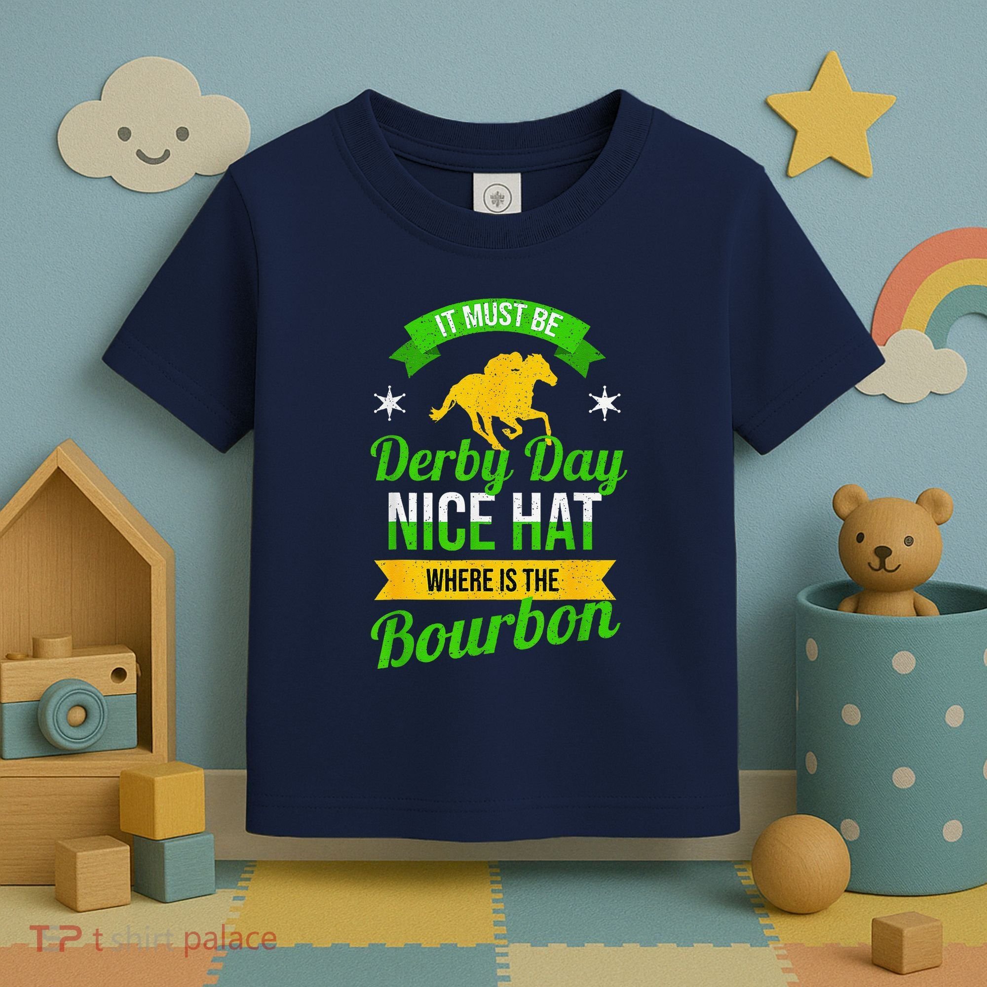 Funny Horse Racing It Must Be Derby Day Ky Derby Horse Toddler T-Shirt