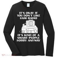 Funny Ham Radio Operator Radio Amateur Morse Hobby Code Women's Long Sleeve Shirt thumb 0
