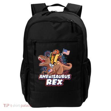 Funny Hotdog Riding Amerisaurus Rex Dinosaur Backpack