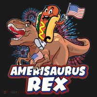 Funny Hotdog Riding Amerisaurus Rex Dinosaur Coaster thumb 2