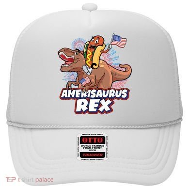 Funny Hotdog Riding Amerisaurus Rex Dinosaur Hat