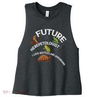 Future Herpetologist Reptiles And Amphibians Biology Insects Women's Racerback Cropped Tank thumb 0