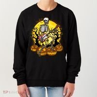 Funny Halloween Rocker Skeleton Rock With Electric Guitar Women's Sweatshirt thumb 0