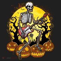 Funny Halloween Rocker Skeleton Rock With Electric Guitar Women's Sweatshirt thumb 2