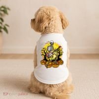 Funny Halloween Rocker Skeleton Rock With Electric Guitar Doggie Tank thumb 2