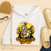 Funny Halloween Rocker Skeleton Rock With Electric Guitar Hoodie thumb 4