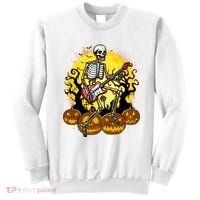 Funny Halloween Rocker Skeleton Rock With Electric Guitar Sweatshirt thumb 0