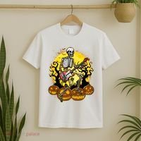 Funny Halloween Rocker Skeleton Rock With Electric Guitar T-Shirt thumb 2