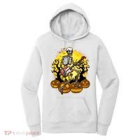 Funny Halloween Rocker Skeleton Rock With Electric Guitar Women's Hoodie thumb 0