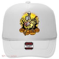 Funny Halloween Rocker Skeleton Rock With Electric Guitar Hat thumb 0