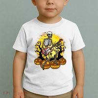 Funny Halloween Rocker Skeleton Rock With Electric Guitar Toddler T-Shirt thumb 2