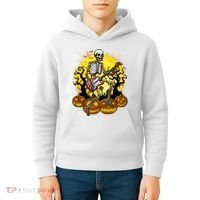 Funny Halloween Rocker Skeleton Rock With Electric Guitar Kids Hoodie thumb 4