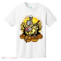 Funny Halloween Rocker Skeleton Rock With Electric Guitar Kids T-Shirt thumb 0