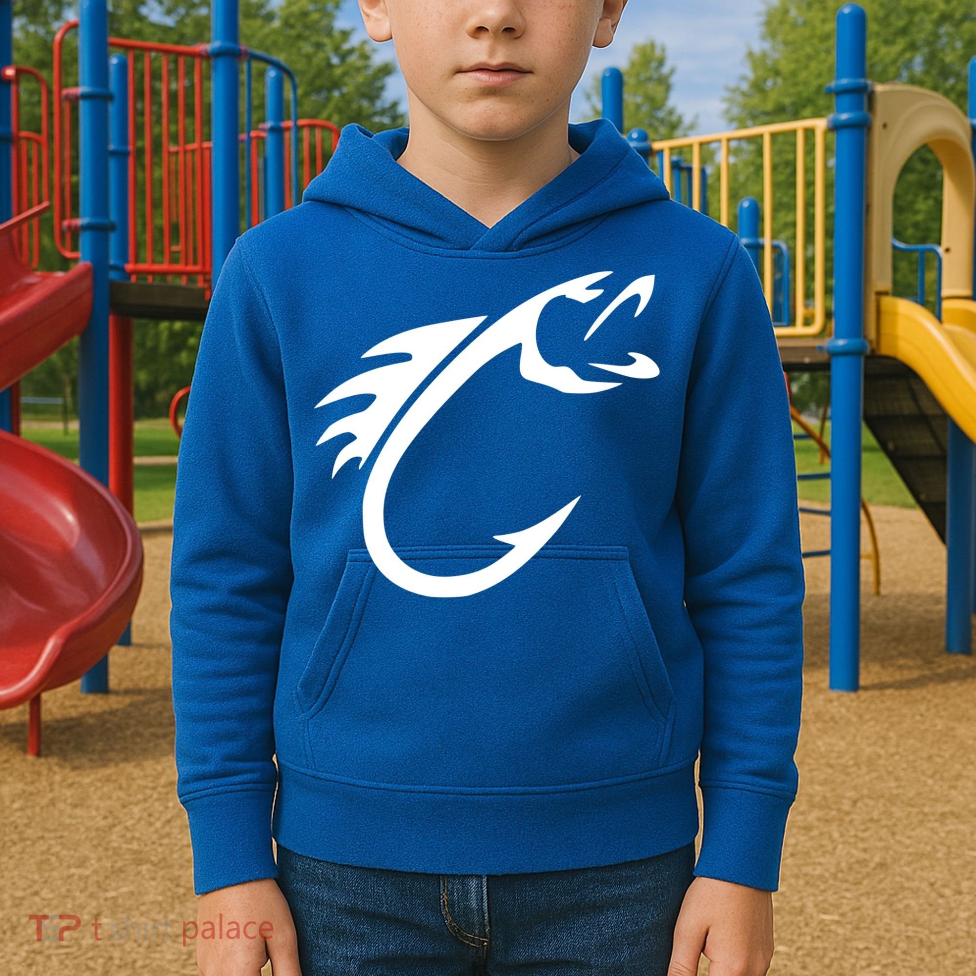 Fish Hook Reel Life Fishing Gift Cool Gift Kids Hoodie
