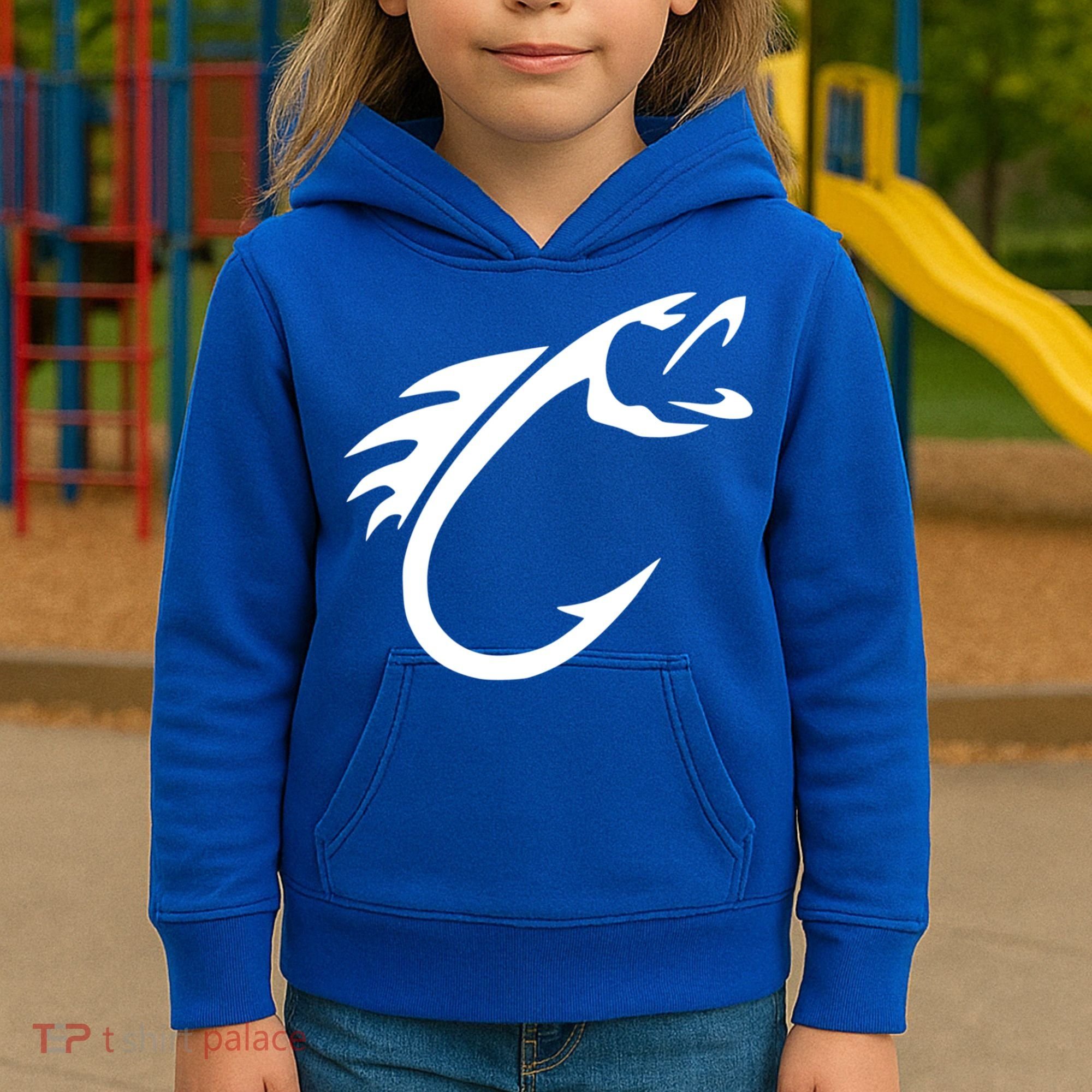 Fish Hook Reel Life Fishing Gift Cool Gift Kids Hoodie