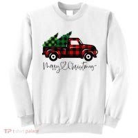 Festive Holiday Red Truck Delivering Christmas Trees Sweatshirt thumb 0