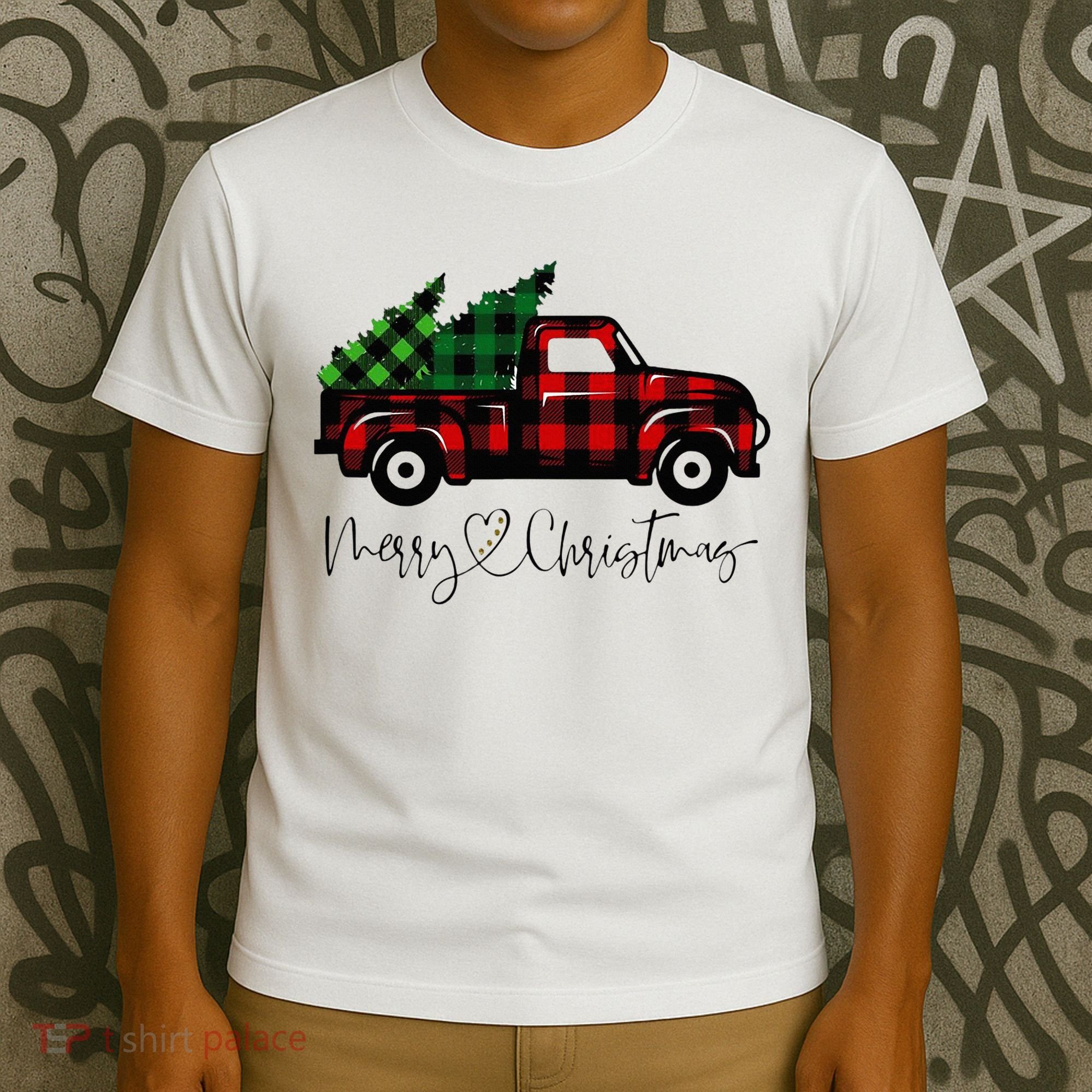 Festive Holiday Red Truck Delivering Christmas Trees T-Shirt