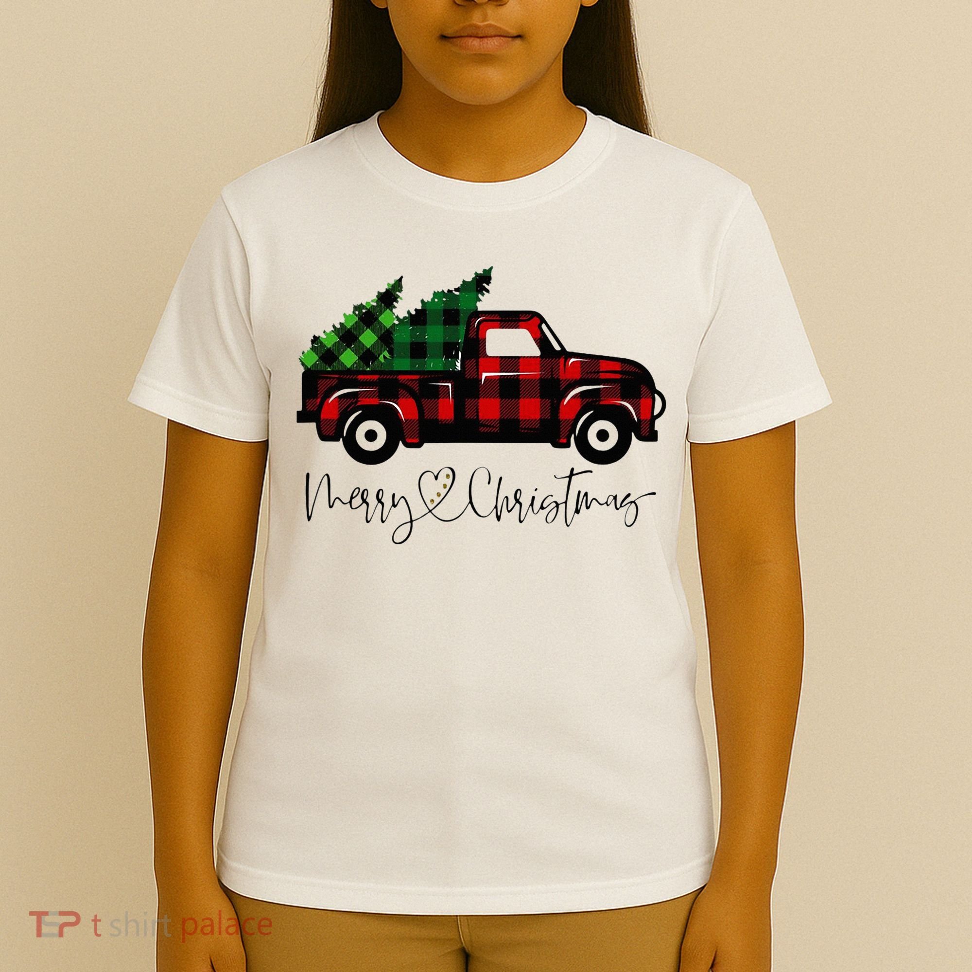 Festive Holiday Red Truck Delivering Christmas Trees T-Shirt