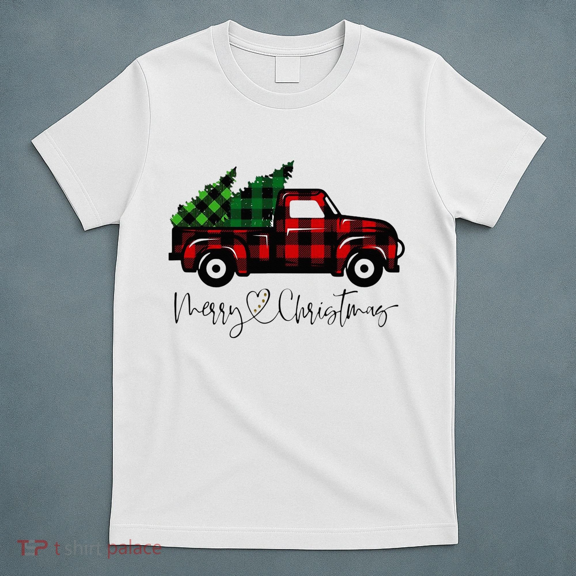 Festive Holiday Red Truck Delivering Christmas Trees T-Shirt