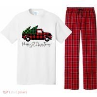 Festive Holiday Red Truck Delivering Christmas Trees Pajama Set thumb 0