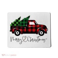 Festive Holiday Red Truck Delivering Christmas Trees Mousepad thumb 0