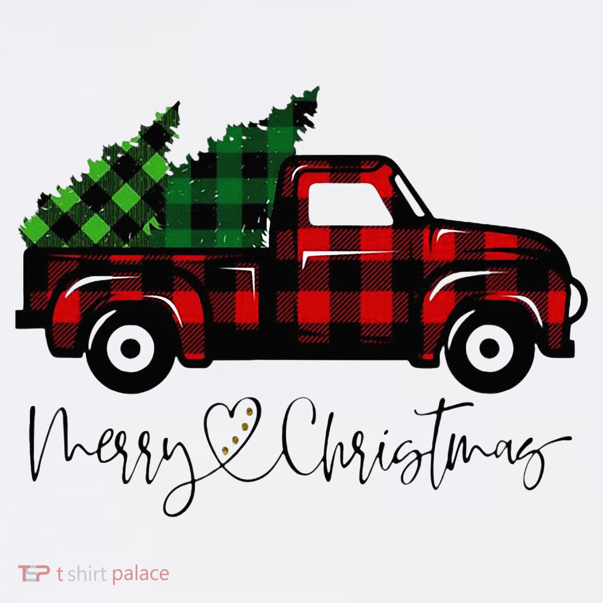 Festive Holiday Red Truck Delivering Christmas Trees Ornament