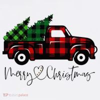 Festive Holiday Red Truck Delivering Christmas Trees Baby Bodysuit thumb 2