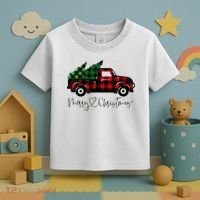 Festive Holiday Red Truck Delivering Christmas Trees Toddler T-Shirt thumb 3