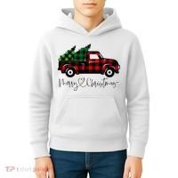 Festive Holiday Red Truck Delivering Christmas Trees Kids Hoodie thumb 4