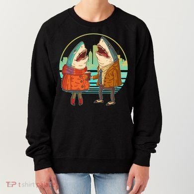 Funny Hipster Shark Couple Women's Sweatshirt