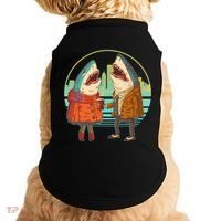 Funny Hipster Shark Couple Doggie Tank thumb 0
