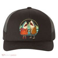 Funny Hipster Shark Couple Yupoong Adult 5-Panel Trucker Hat thumb 0