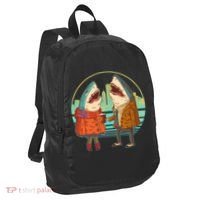 Funny Hipster Shark Couple Port Authority Crush Ripstop Backpack thumb 0
