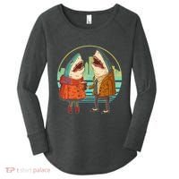 Funny Hipster Shark Couple Women's Perfect Tri Tunic Long Sleeve Shirt thumb 0