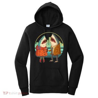 Funny Hipster Shark Couple Women's Hoodie
