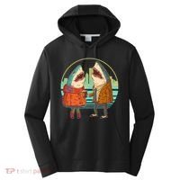 Funny Hipster Shark Couple Performance Fleece Hoodie thumb 0